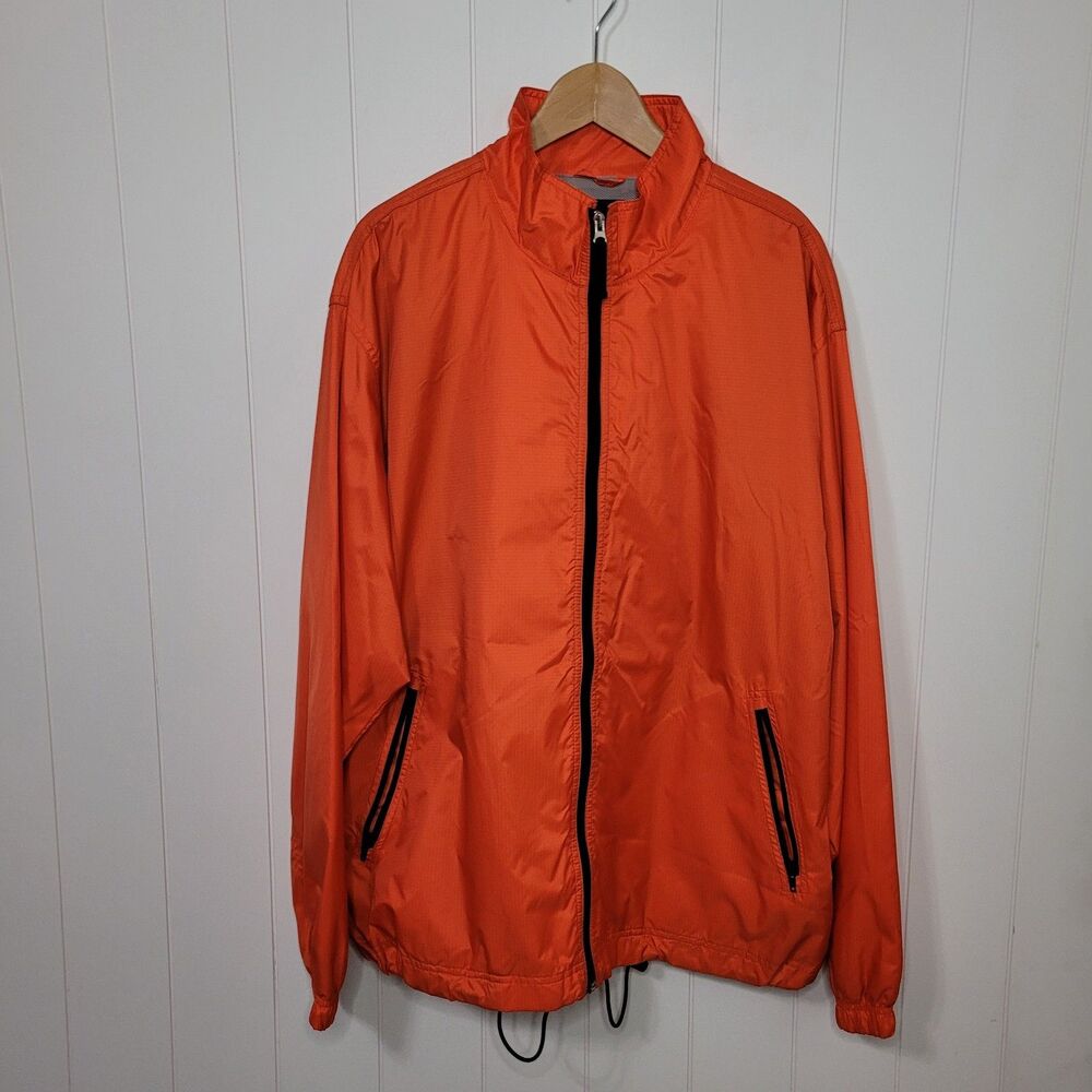Vintage Y2k GAP Orange Full Zip Windbreaker Jacket Mens Size XL